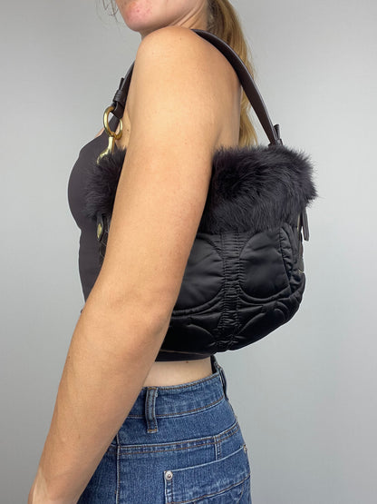 *RARE* Coach Rabbit Fur Hobo Bag in Brown