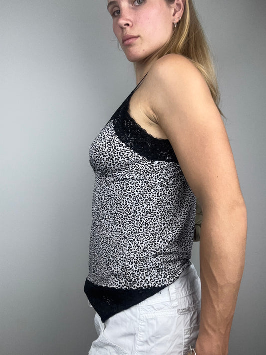 Leopard Black Lace Cami
