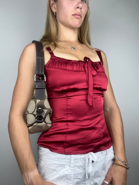 Y2K USA Satin Tie Cami