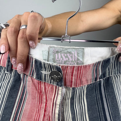 Y2K Striped Mini Shorts