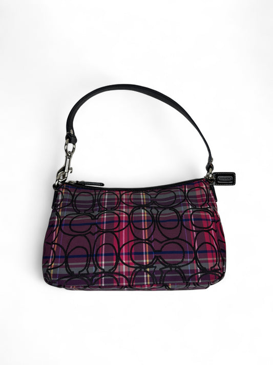 Coach Signature Plaid Glitter Mini Bag