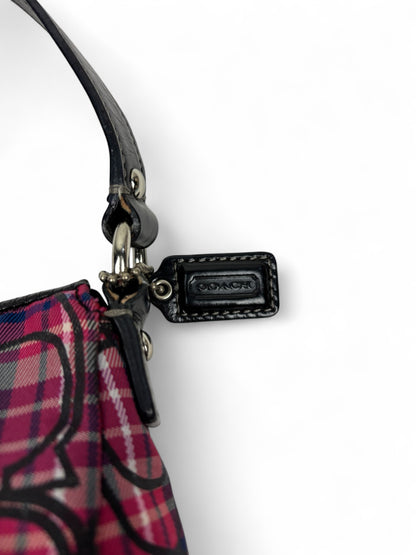 Coach Signature Plaid Glitter Mini Bag