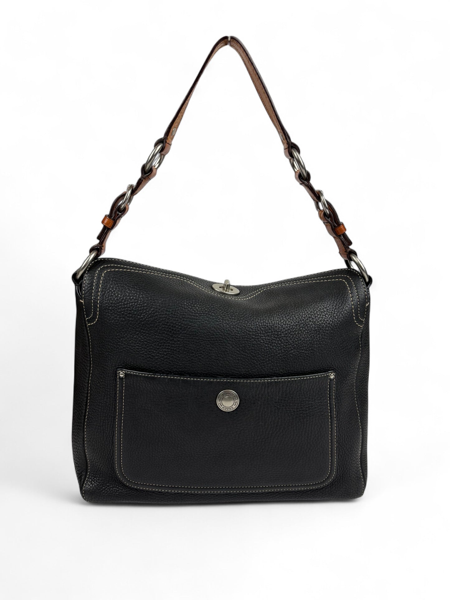 Coach Chelsea Pebbled Leather Turn Lock Shoulder Bag